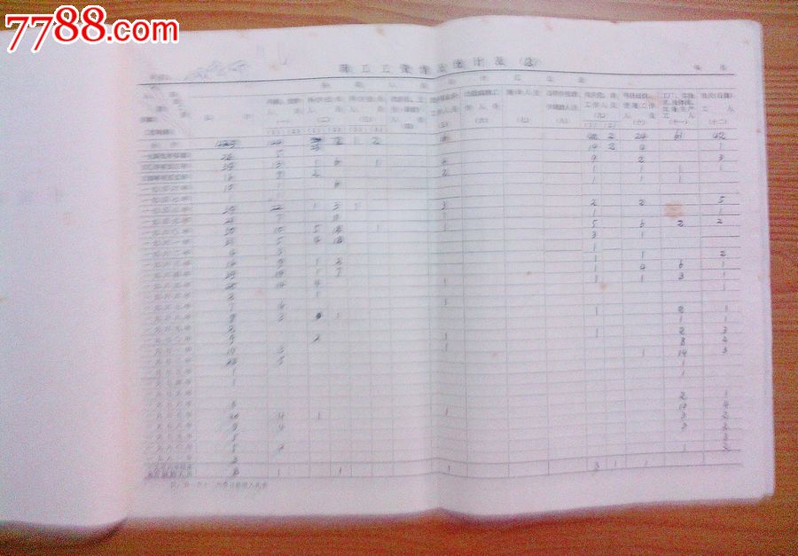 1982年中国科学院职工工资情况统计报表,16面