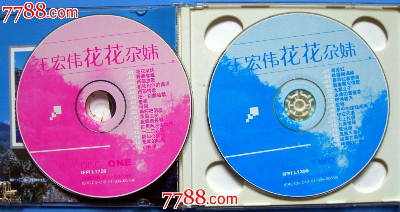王宏伟-<em>花花尕妹</em>-VCD双碟-内容看盘图封底-价