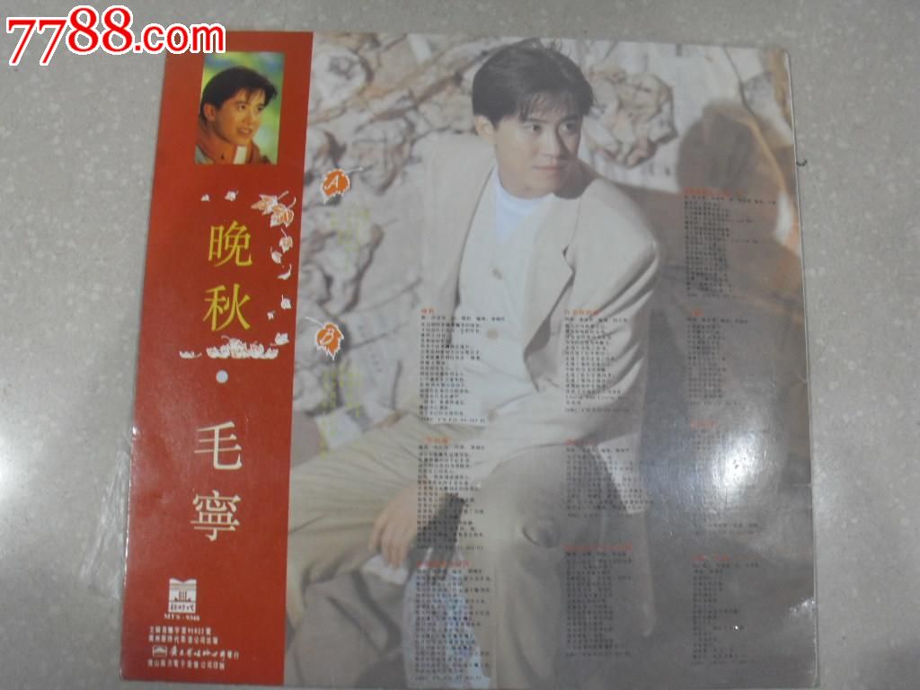 晚秋毛宁,老唱片\/胶片,黑胶密纹唱片,九十年代(