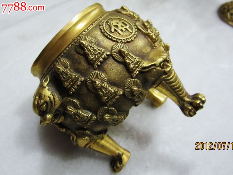 黄铜熏香炉观音熏香炉佛器底款【大明宣德】香炉-铜杂件--se17827175-零售-中国收藏热线