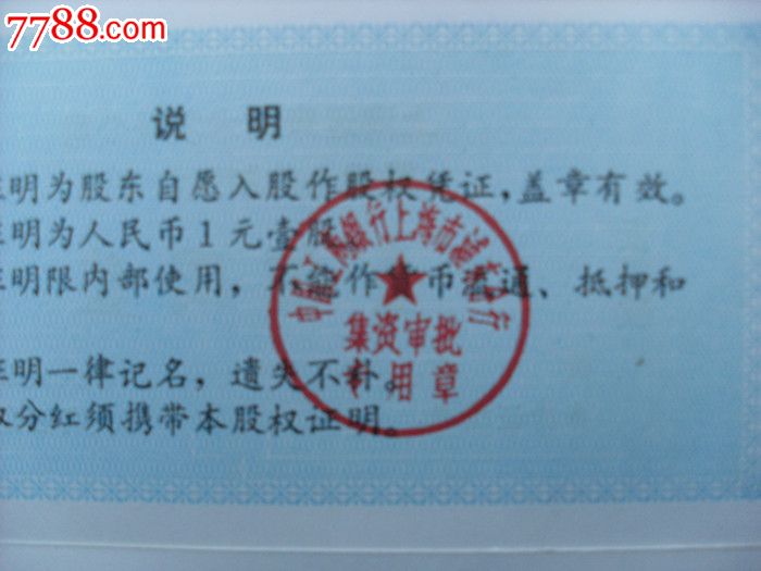 1993年上海运康技术发展公司股份合作制股权