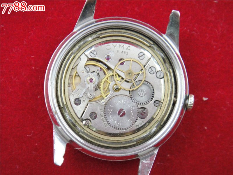 古董表外飞轮瑞士西马CYMA男机械表机芯R.4