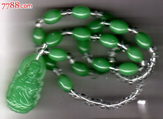 翡翠绿色玉石项链-价格:30元-se18067172-翡翠