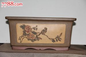 紫砂前五十年代视频砂云百马槽古盆芝麻盆紫砂福刹文革图片