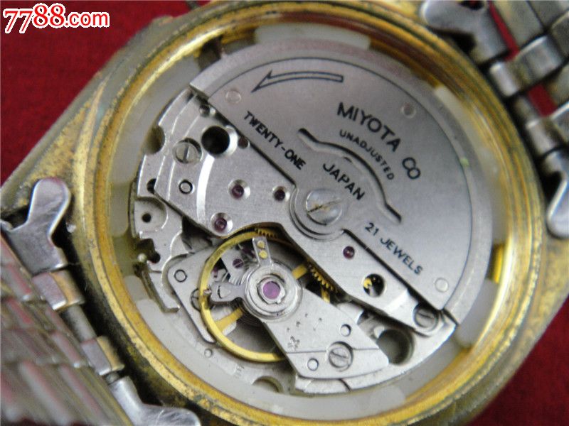 黄面金刻度西铁城7双历全自动男机械表机芯M