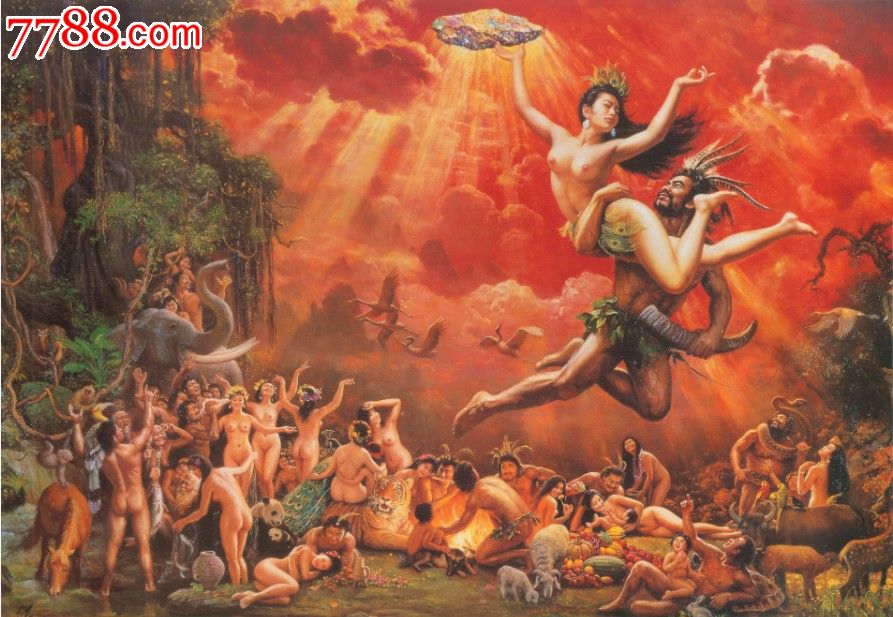 <em>女娲</em>补天-油画原画--se18227934-零售-中国收
