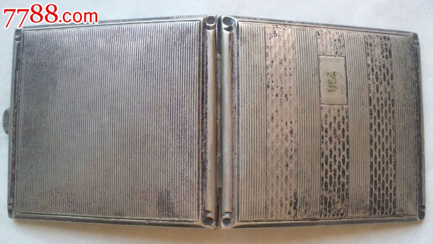 民国时期美国制纯银烟盒(约100克左右),烟标\/烟