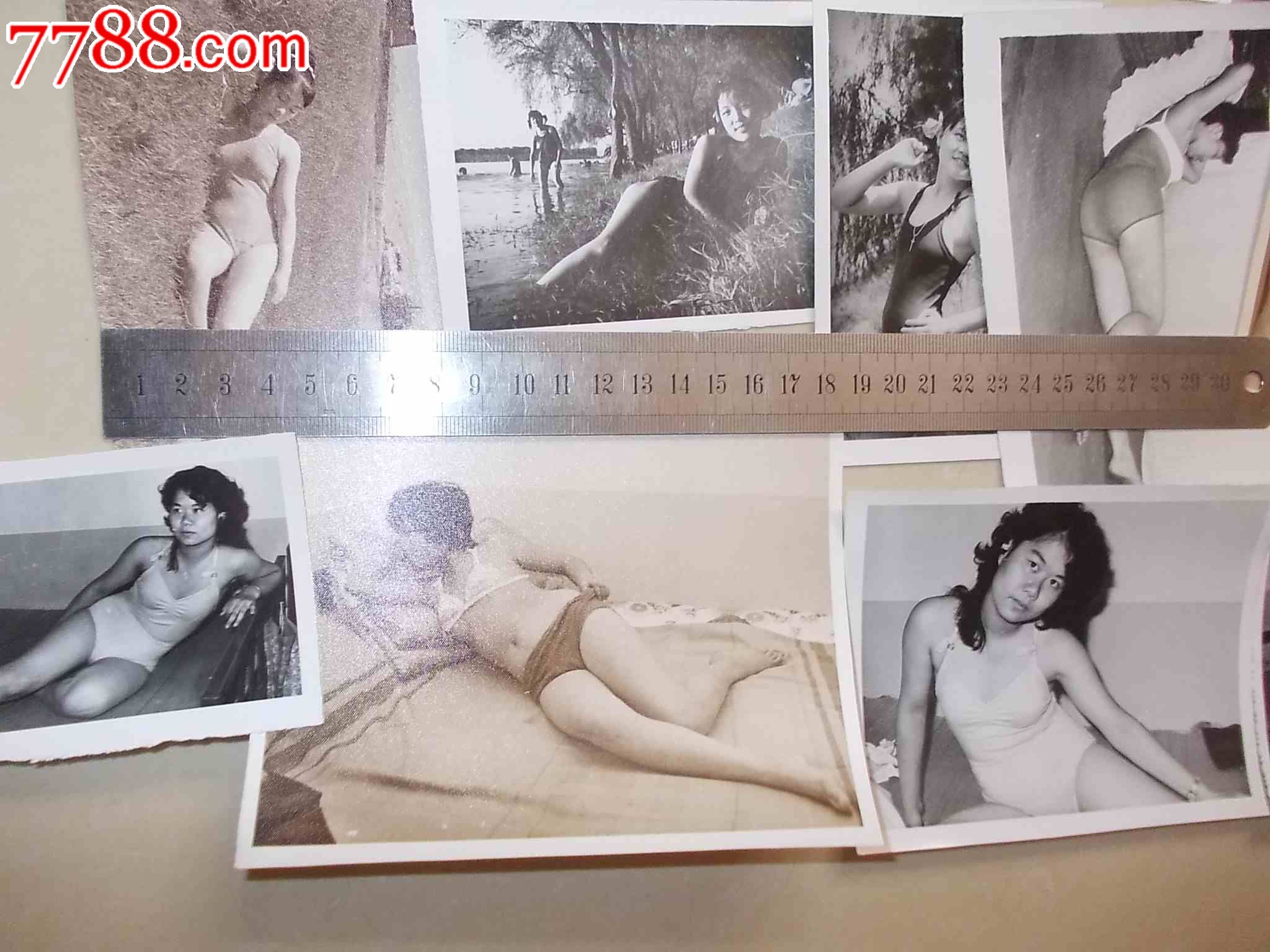 一组80年代艺术<em>照片,美女</em>、模特、泳装。,<em>老照</em>