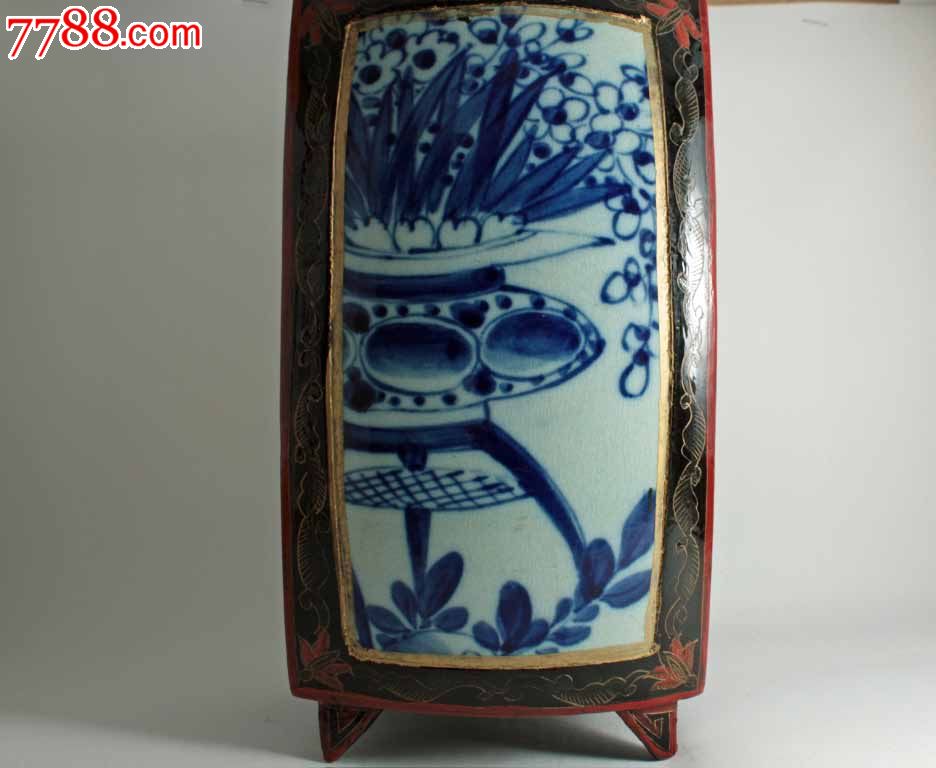 民国镶瓷片龙凤漆器茶叶罐老漆器老茶叶罐包真包老图片