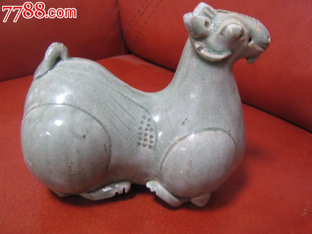 青瓷羊摆件动物雕塑龙泉窑-价格:450元-se195
