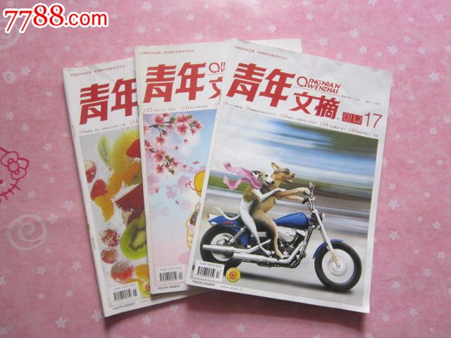 青年文摘2013年共3本,文字期刊,合订本,文学类