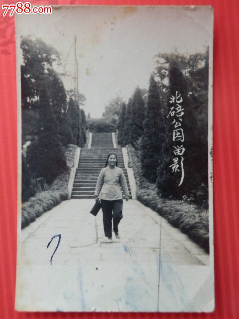 50年代美女在北碚公园留影,老照片-- 个人照片