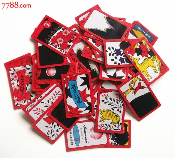 趣味收藏品韩国花牌韩国画图韩国扑克朝鲜族扑克小巧玲珑,扑克牌,实物扑克,年代不详,山川风光,条形,塑料,整副,se20628641,零售,七七八八扑克牌收藏