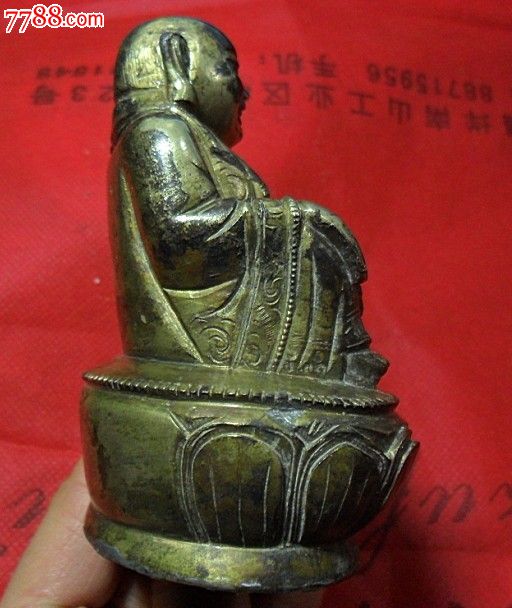 清三代鎏金莲花弥勒佛_价格4800元【古董钱币商行】_第6张_中国收藏