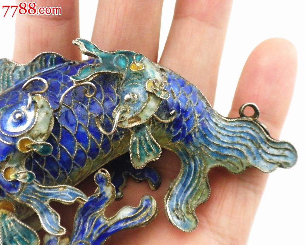 A338精美掐丝珐琅彩大银鱼{清代}-se2083430