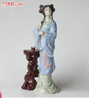 彩瓷陶瓷人物塑像摆件工艺品貂蝉-价格:72元-s