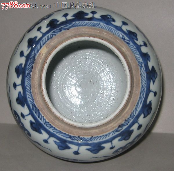 古瓷明清老瓷器收藏品——青花"福禄寿"团字纹罐【大开门!纹饰少见!】