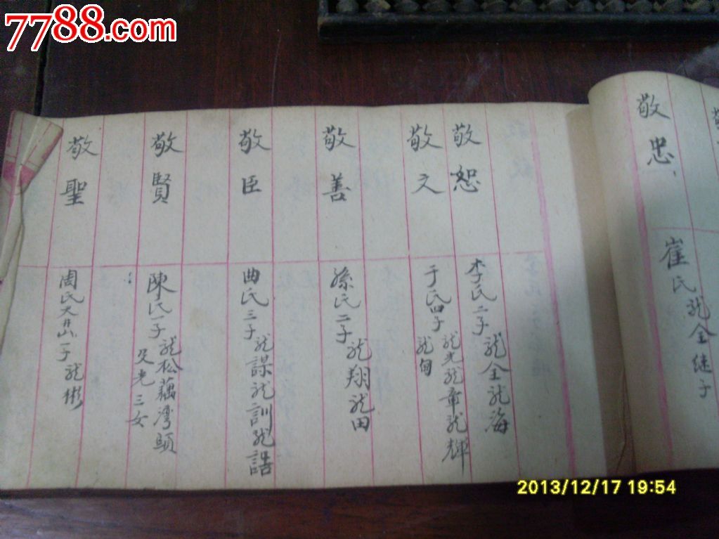 老王氏谱书