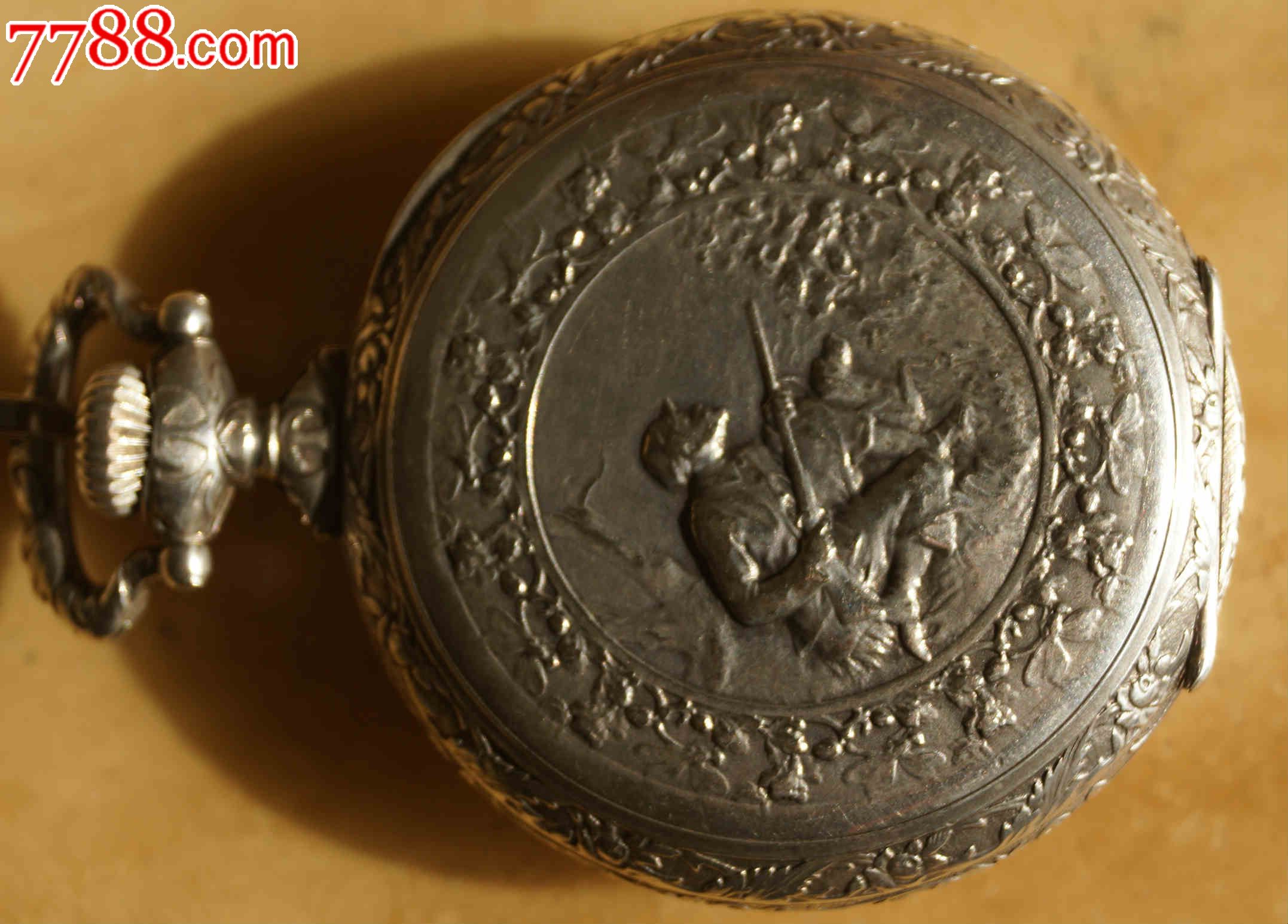 瑞士名牌Doxa带银练银壳怀表,大表径55mm-s