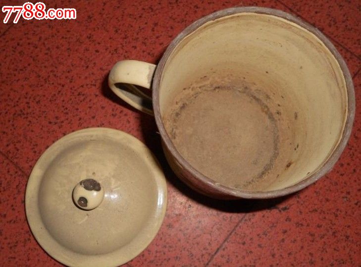 山东济南瓷厂64年立鹤牌搪瓷杯-价格:50元-se