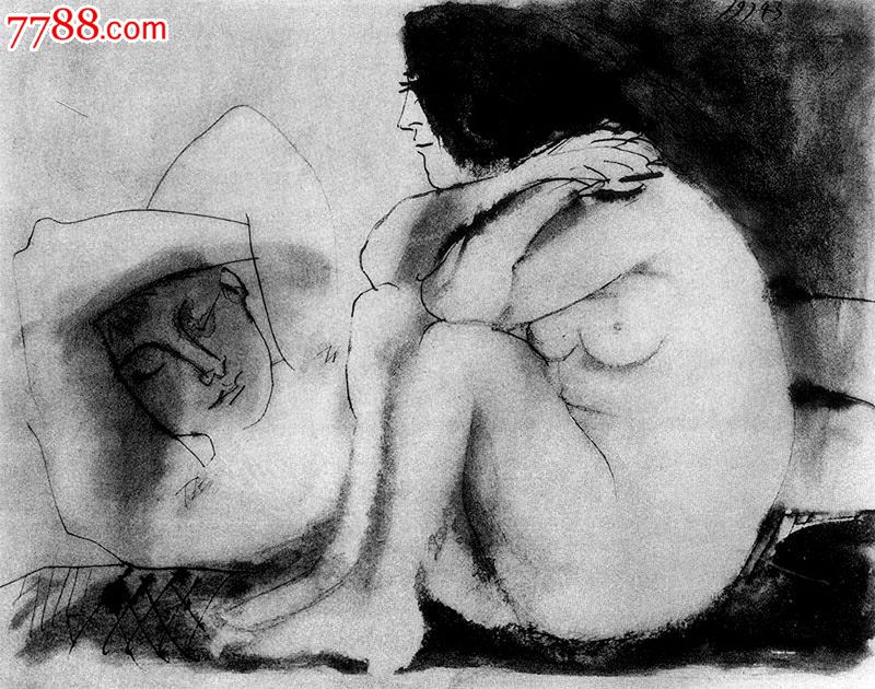 世界名画,毕家索油画系列,睡着的<em>男人与</em>坐着的