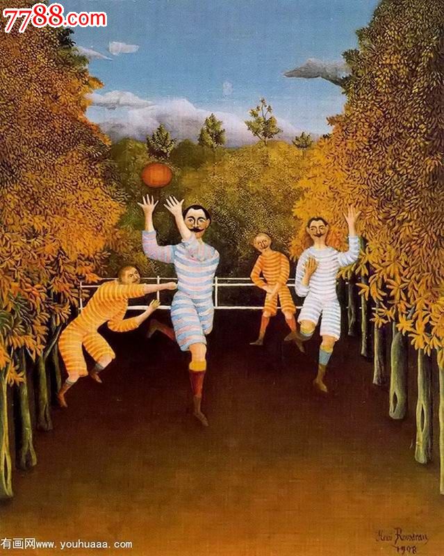 亨利卢梭油画,足球运动员1908n-价格:10元-se