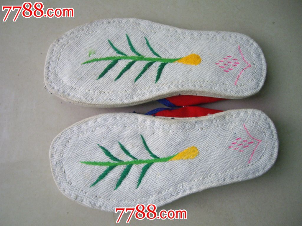 陕西手工布鞋,绣花鞋/布鞋,千层底绣花鞋,吉祥图案,21世纪初【欣欣娃