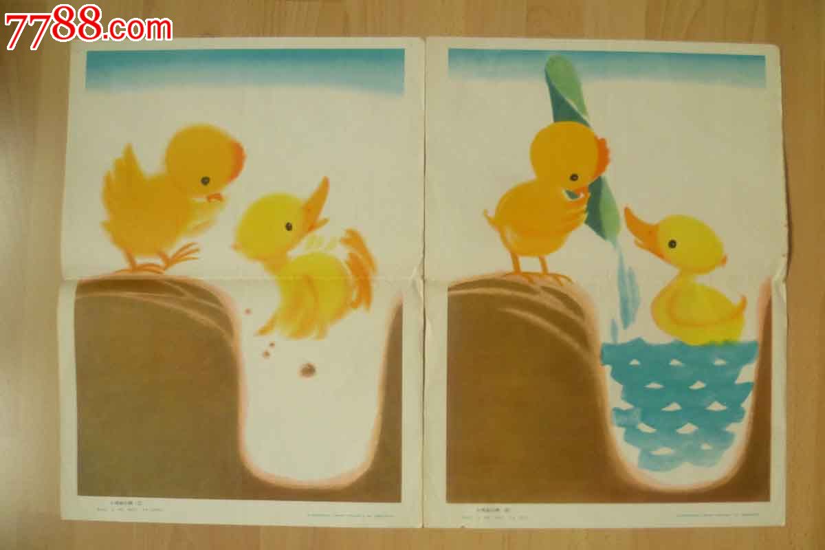 幼儿园看图说话教学图片·小鸡和小鸭(4幅全)