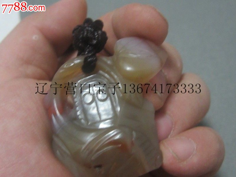 清代巧色玛瑙西游记片段孙猴子变庙-价格:280