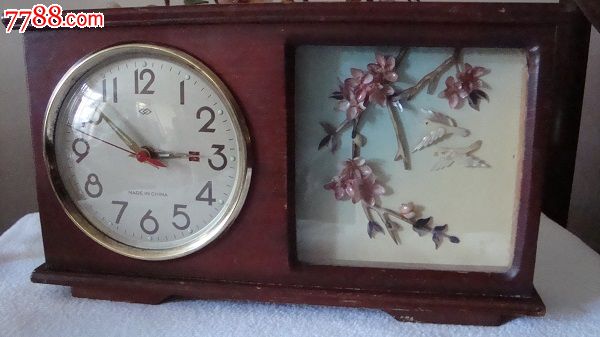 双菱牌木壳贝雕画闹钟-se23572236-七七八八