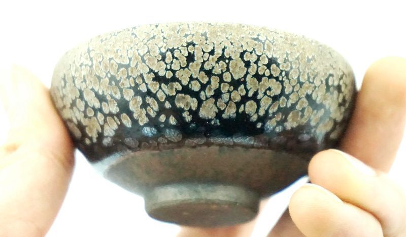 建窑建盏天下建阳水吉窑饶师傅七公分油滴小盏天目鹧鸪斑