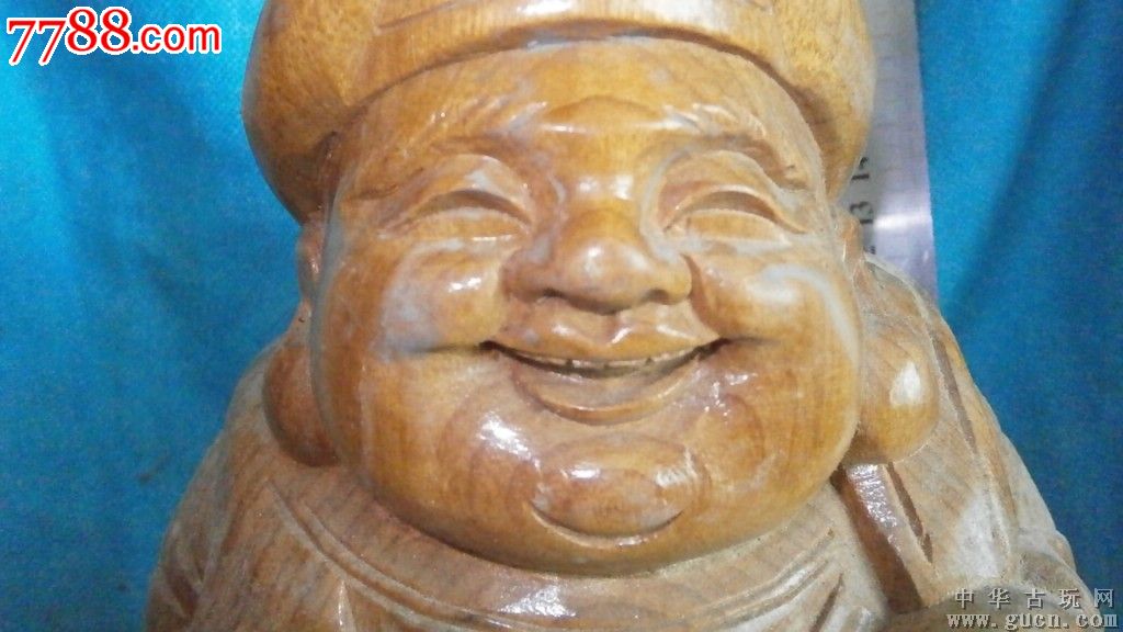 大黑天木雕,淘日本,香樟木雕刻,开运招福之神_