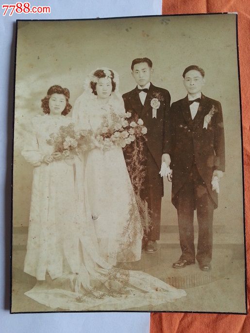 民国结婚照一张,大小看图片尺寸。,老照片-- 小