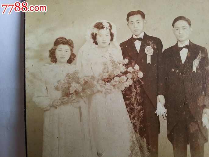 民国结婚照一张,大小看图片尺寸。,老照片-- 小