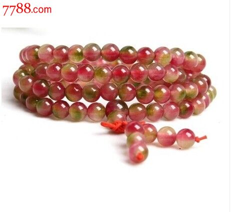 西瓜晶玉髓108颗佛珠手链旺夫美容转运多圈水晶饰品-价格:38元-se23903110-水晶手链\/手饰-零售-中国收藏热线