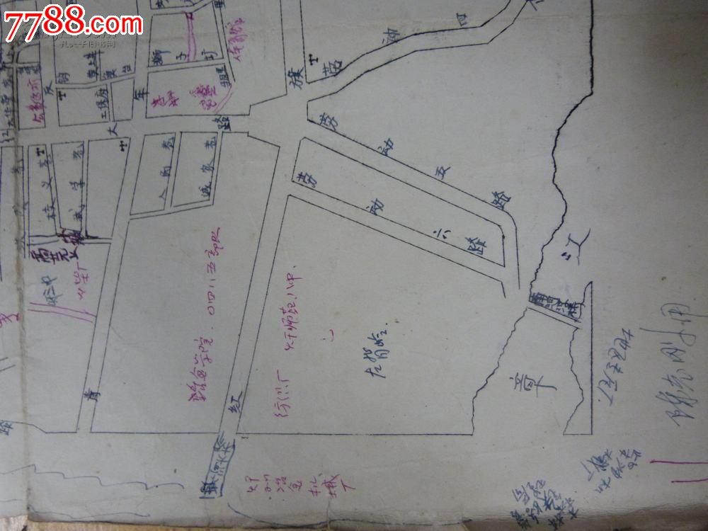 文革70年江西赣州城街区地图(手绘原稿,少见,8开,品以图为准)