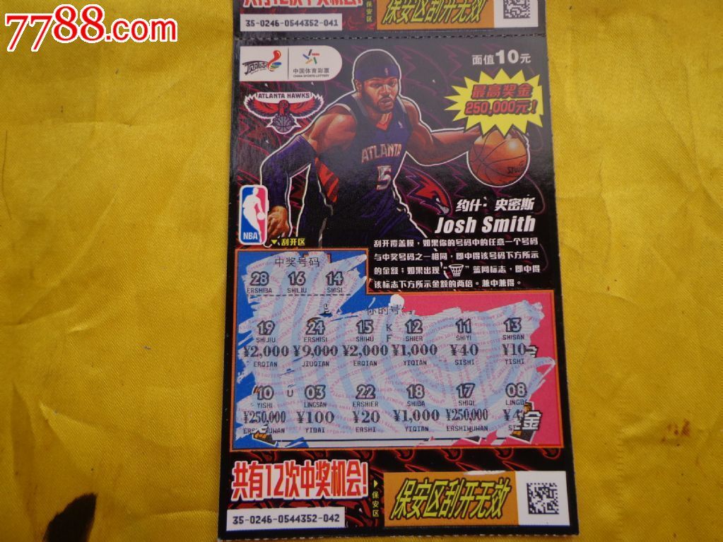 NBA篮球赛刮刮乐体育彩票2联张-se24099240