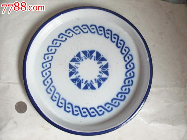 民国早期上海中华珐琅厂立鹤牌搪瓷茶盘,品如图