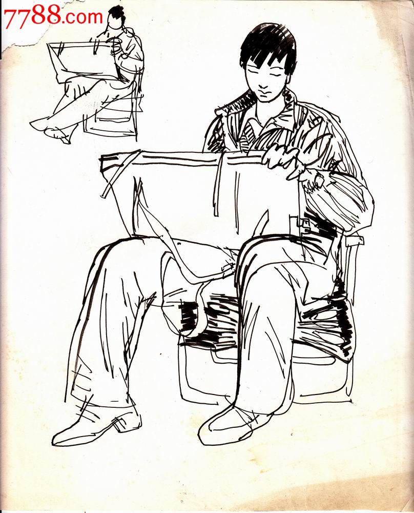 【画家原美院学生·素描·原画稿】作画·80年代