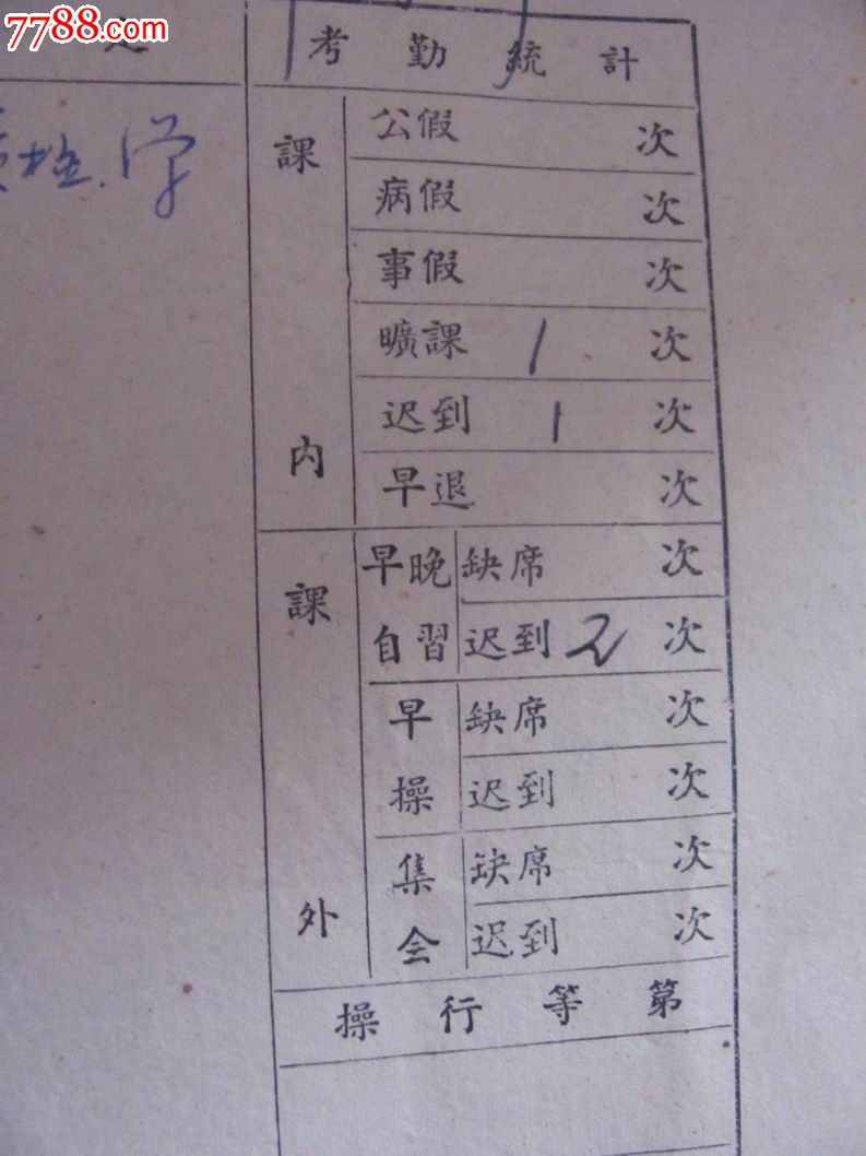 【武汉市第二十三中学1958--1959年度学年成