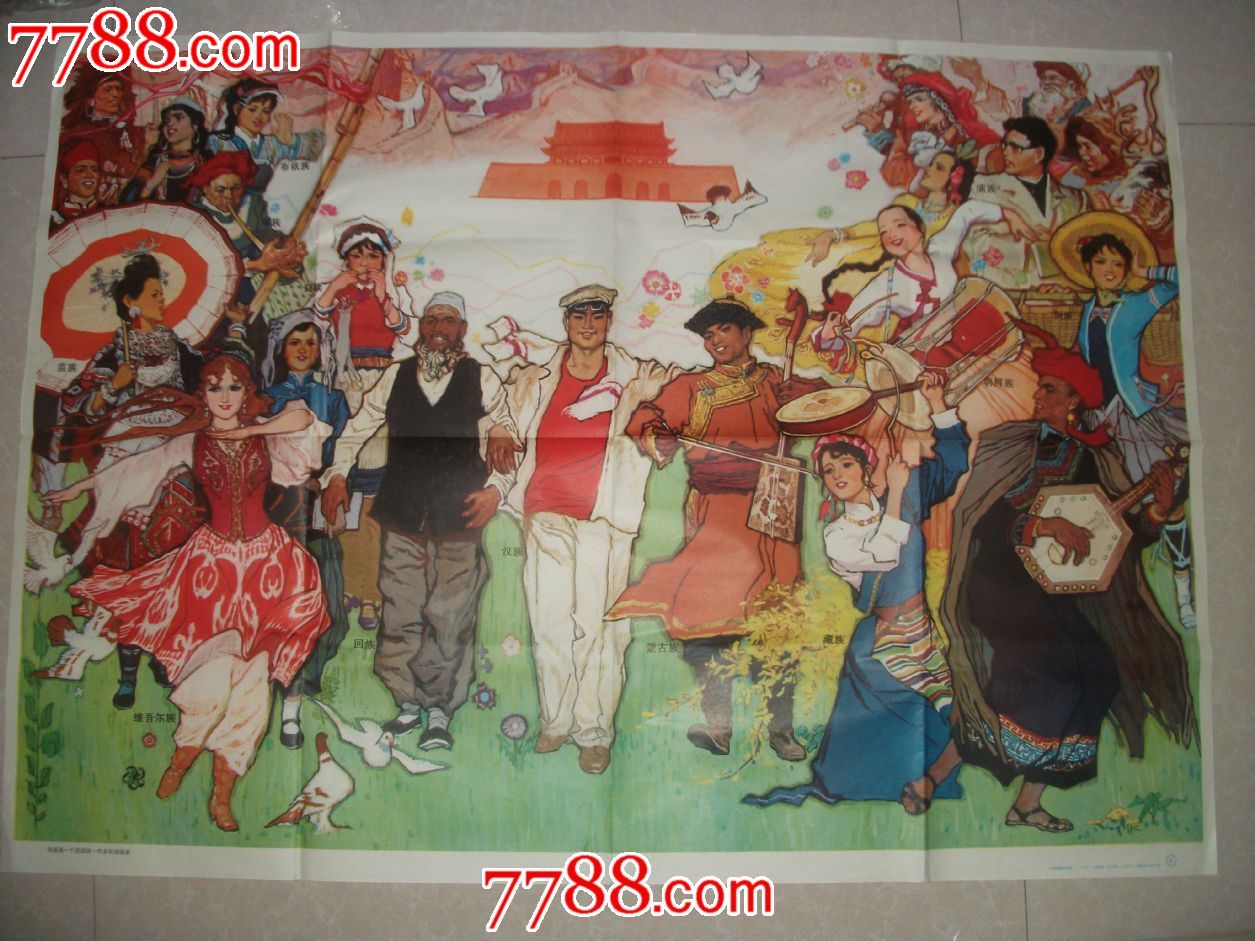 全开--八十年代画【民族团结统一】,年画\/宣传