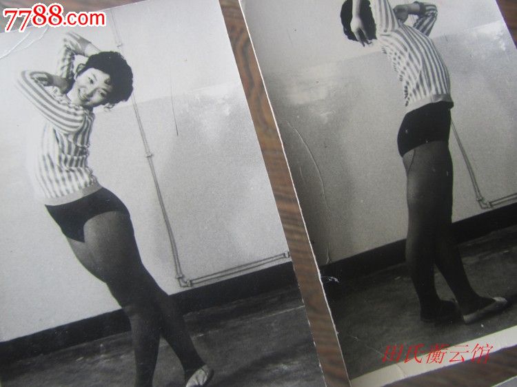 80年代初美少女穿包臀黑丝练舞艺术照4张
