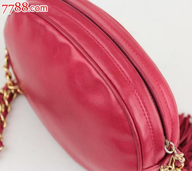 香奈儿CHANEL古董圆形蛋形流苏斜挎手拿包