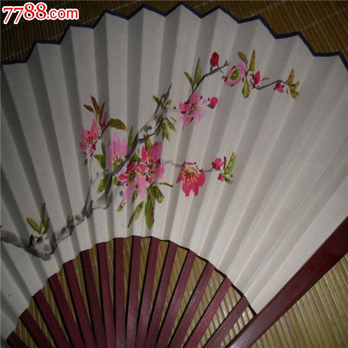 名家合作】【项德颐,朱石】花鸟画,书法扇子一把