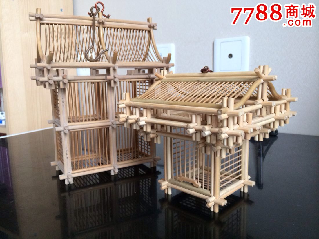 精美手工艺品:《古典建筑式竹制蝈蝈笼》_价格660元【把玩阁】_第1张