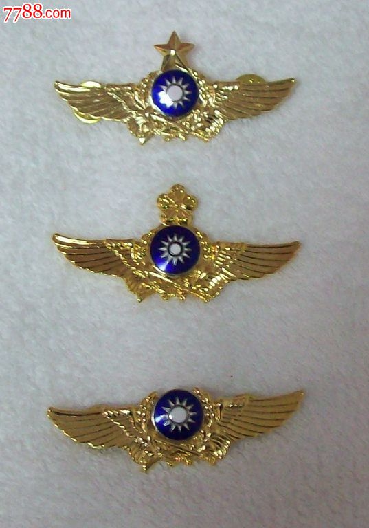 民国陆*航空现役飞行胸章(一套/铜质珐琅/台湾正品)