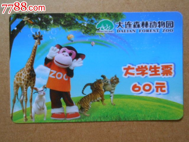 大连森林动物园--大学生票_门票卡_小白爱好