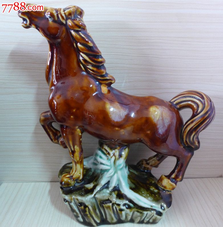 80年代钧瓷二厂出品彩瓷马_彩绘瓷\/彩瓷_华源