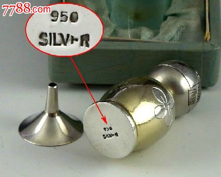 早期日本:纯银手雕人偶图案香水瓶原配包装)-价