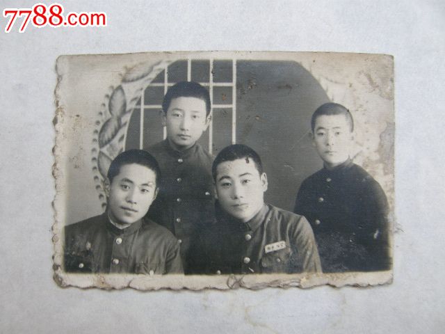 民国四兄弟合影(8.6*5.9厘米),老照片-- 小型合影